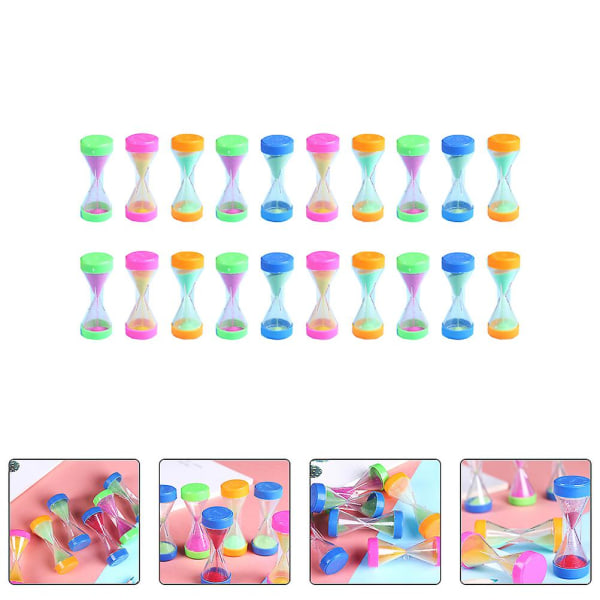 20 st Sandtimmar Barn Dusch Sandtimer Sandklocka Timer Tidshantering Leksak Gravitationstimmars Random Color 6.7X2.8X2.8CM