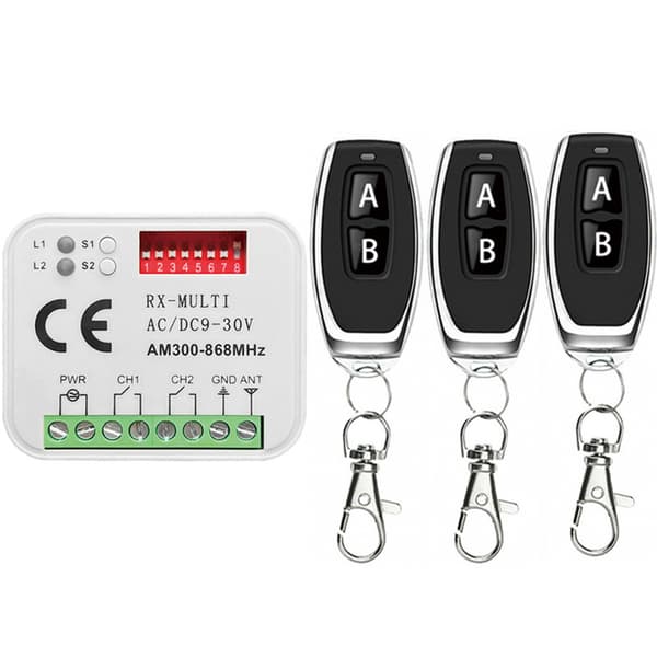Garage Door Remote Control Receiver 433 868mhz Rx Multi 300-900mhz Ac/dc 9-30v Receiver with Remote Control-ZZY