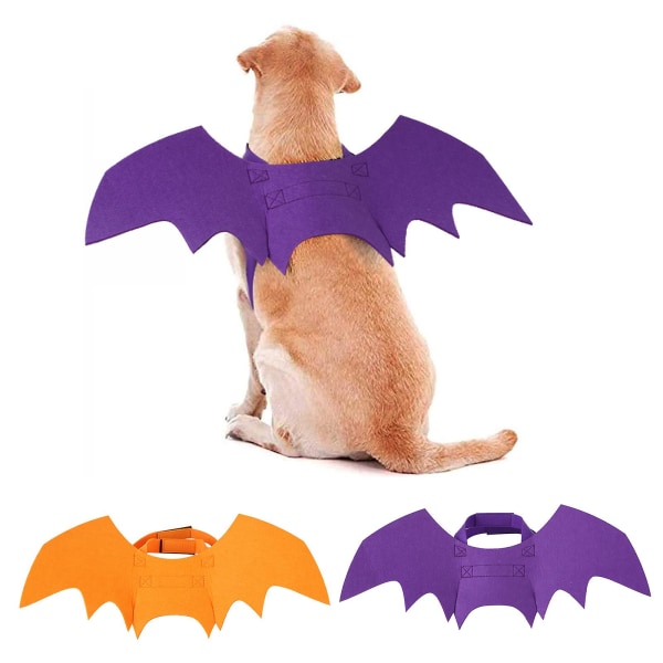 Hund Batvingar Halloween Kostym Hund och Katt Husdjur Bat Kostym 3 StorlekarSPurple