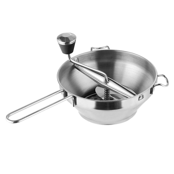 Rustfrit Stål Marmelade Maker Manuel Fødevarekværn Grøntsags Babymad Rive Blender (sølv Kaffe)Silve Silver 33.5X18CM