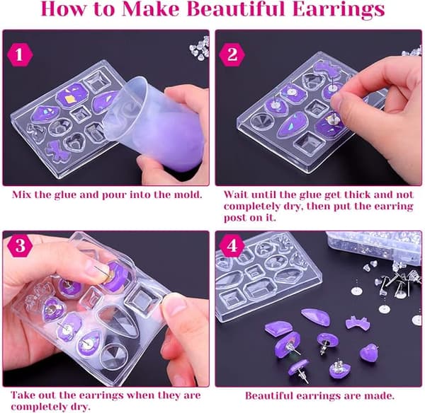Earring Posts and Backs, 1710 Pcs Earring Making Supplies with Stainless Steel Earring Posts and Earring Backs for Stud Earrings