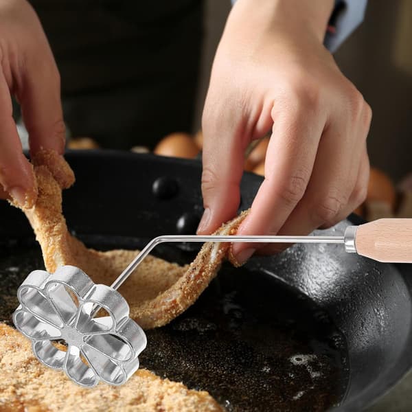 Aluminium Non-Stick Deep-Fried Snack Molds Set with Handle, 3pcs Dough Frying Tools for Kitchen Cooking