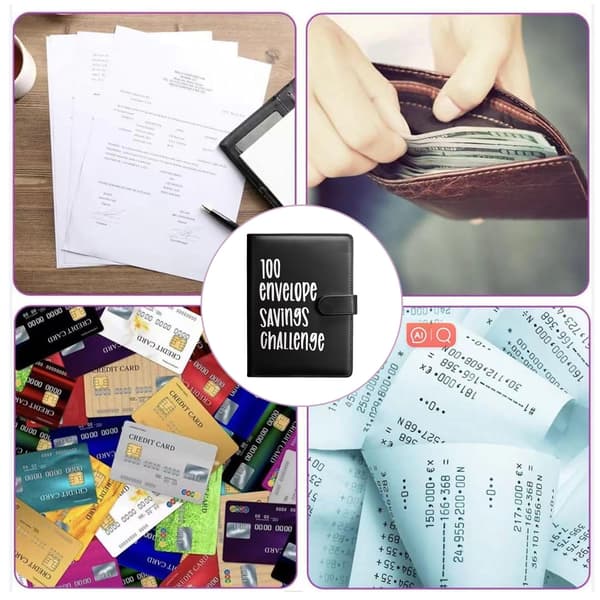 100 Envelope Challenge Folder, Easy and Fun Way to Save 5,050 SEK, Budget Folder Savings Challenge Book, Savings Challenges Budget Book Folder