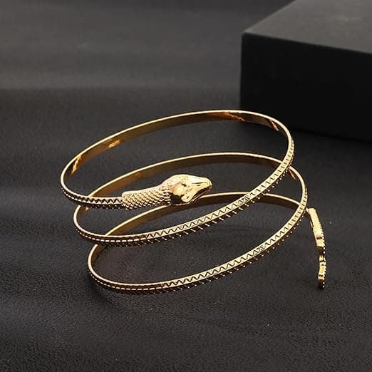 Guld Ormarmband Armmanschett Ormformad Armmanschett Spiral Ormarmband för Halloween Födelsedag Smycken