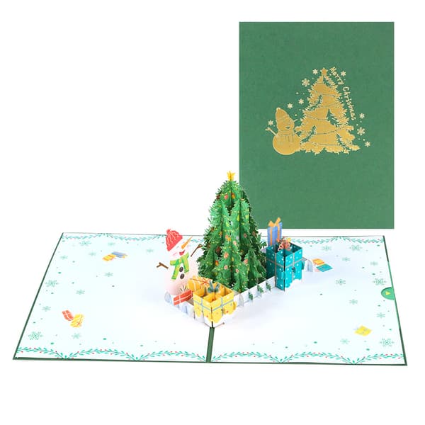 Jule-popup-kort - 3D-julekort med gran og, pop