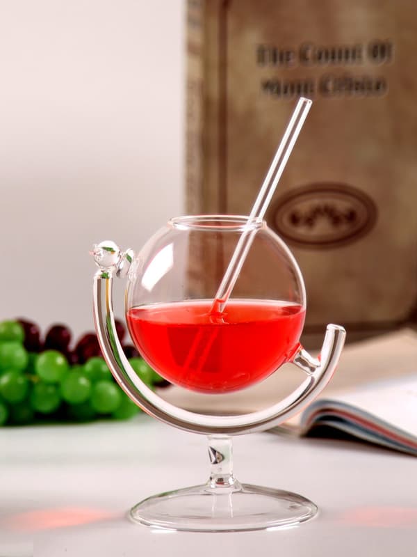 (Globkopp transparent diameter 8*14.3*9.3cm) 1st 300ML Kreativt transparent glasklocka dricksglas rött vinglas