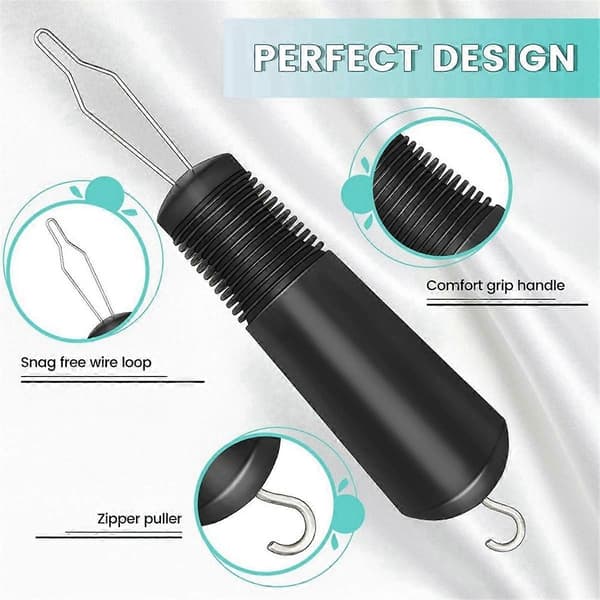 2 Button Aids with Non-Slip Grips to Help with Shirts, Jackets, Button Hook Aids for the Elderly and People with Arthritis