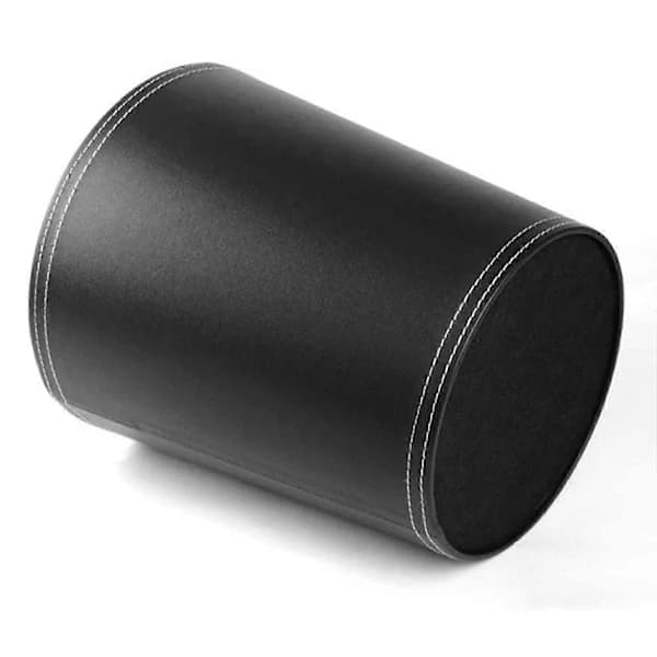 Black Leather Waste Bin Modern Design For Kitchen Bathroom Office