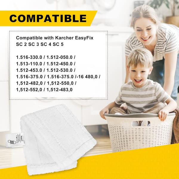 5 mikrofiberdukar för Kärcher SC5 SC3 Easy Fix