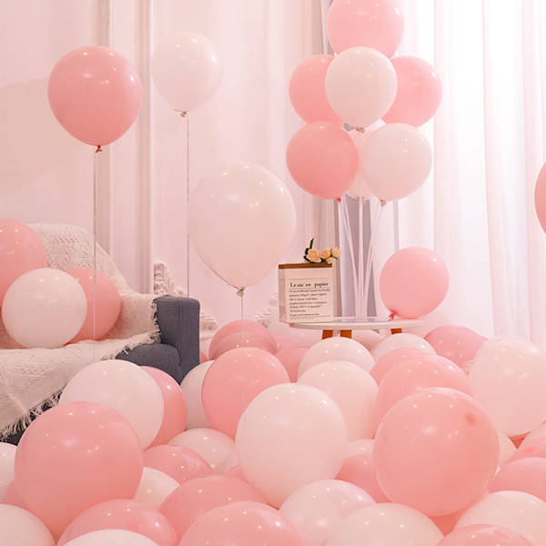 100 Pastellfärgade Ballonger i Blandade Färger – Regnbågsfödelsedagsfestdekorationer – Makronballonger