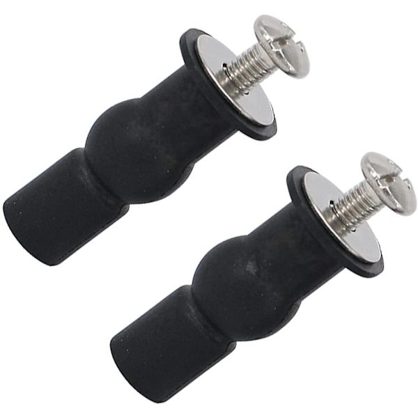 2 stycken toalettstols gångjärnsfästen, toalettlockets fästskruvar, toalettstols gångjärn, för toalettstolar, allmänna toalettstolar (svart)