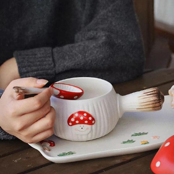 Set med 2 asiatiska keramiska soppskedar, säker keramik, för nudlar, efterrätt, frukost, soppa