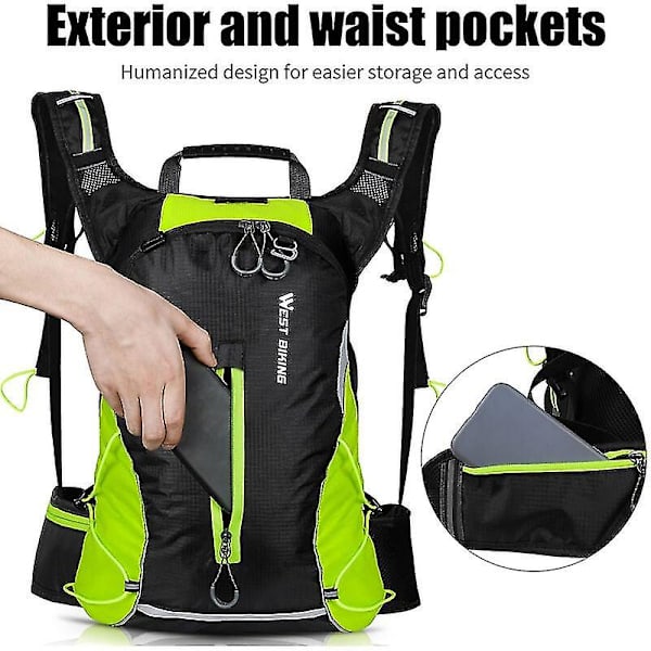 16L Cykelryggsäck, Utomhusryggsäck, Lätt Och Avslappnad Resväska, Svart Och Gul