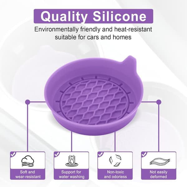 Car Cup Holder Coasters, Silicone Cup Holder Insert, Universal Non-Slip Cup Holders, Interior 4-pack Light Purple Light Purple