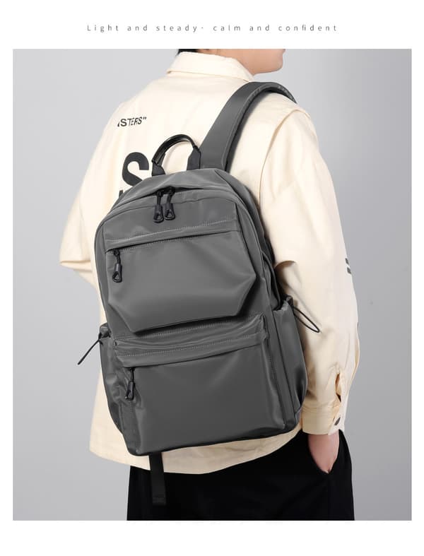 Shoulder Bag Student School Bag Large Capacity Travel Bag Leisure - Grey