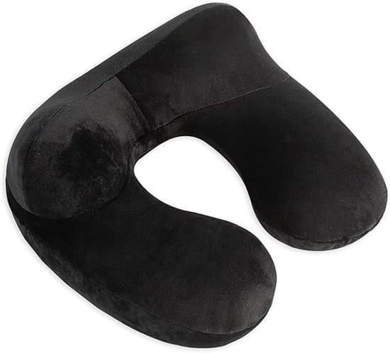 Soft Inflatable Neck Pillow with Velvet Cover for Comfortable Travel Support