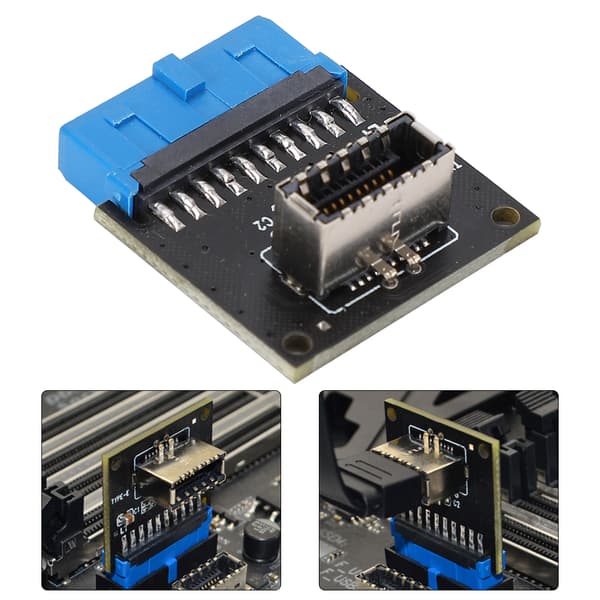 Emolevyn laajennuskortti USB3.0 etu 19PIN - 3.1 TYPE C etu Type E -sovitin 20 - 19PIN