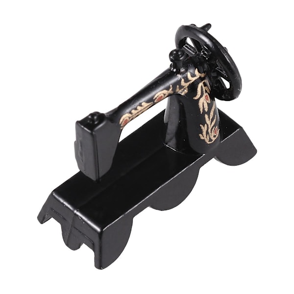 Nukkekodin Kalusteet Hieno Mini Ommelkone Miniatyyri Ommelkone Retro Ompeleiden käsityöt KidsB Black 3.5X2.8CM