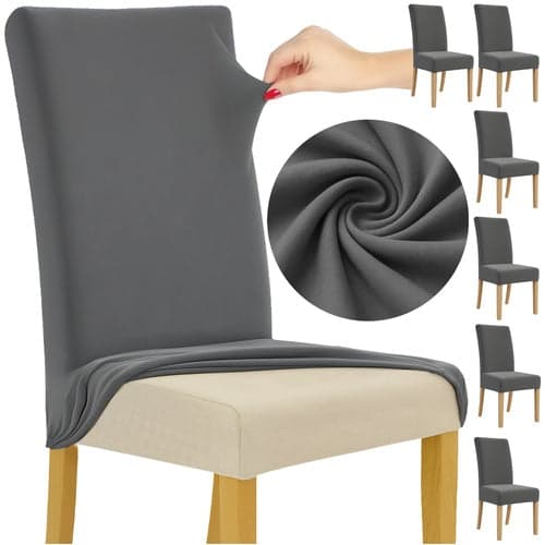 Stolebetræk 6-pak Elastisk Mørkegrå 65x40x35 cm Universal 700 700