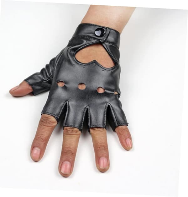 2 par ferskenhjerte halvfingerhandsker motorcykelhandsker cosplayhandsker sorte fingerløse handsker sorte