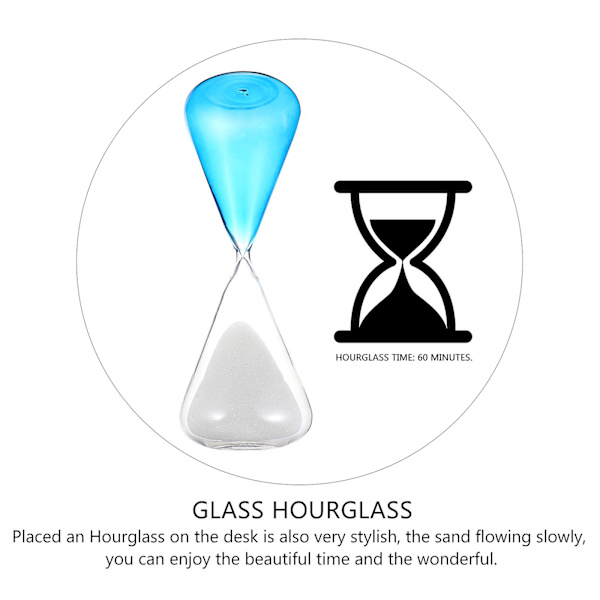 Transparent Glas Sandtimer 60 Minuter Tidssandklocka Rum Dekoration För Hem Blandade Färger 330.5