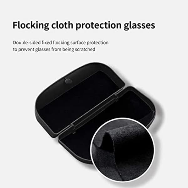 Car Visor Sunglasses Case, Glasses Storage with Magnetic Closure and Double Snap Clip (Black)