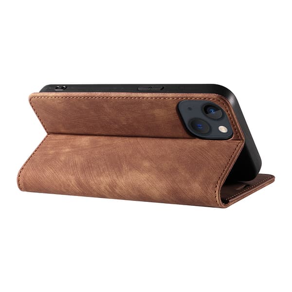 Red iPhone 15 PRO MAX Case Genuine Leather Wallet Case Protective Cover