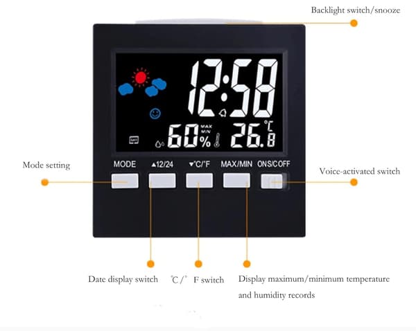 Termometer og hygrometer, indendørs og udendørs termometer hygrometer