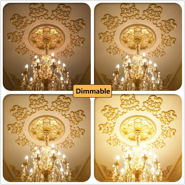E14 Dimbar LED Ljusstake, SES Filament Liten Edison Skruv Lampa, 4W 40W Ekvivalent, Varmvit 2700K, 400lm, 6-pack