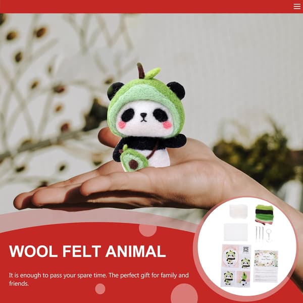 Panda Ull Nålfiltning Kit DIY Nybörjare Nålfiltning Kit