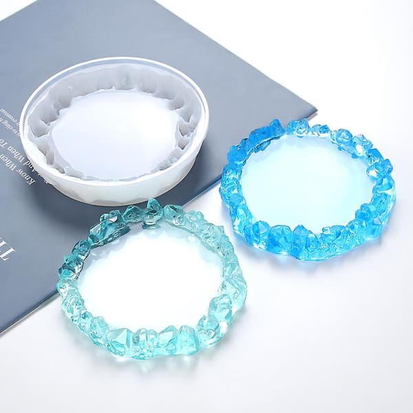 Silicone Mold for Crystal Cluster Coaster for Resin Cement Casting
