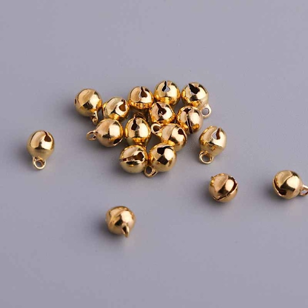 Liten Metallklocka Jul Klocka DIY Pärlor Dekoration Tillbehör-14mm