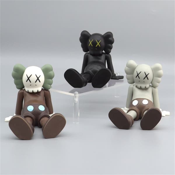 Kaws Figurer Dukke Actionfigur Model Anime Legetøj grå grey