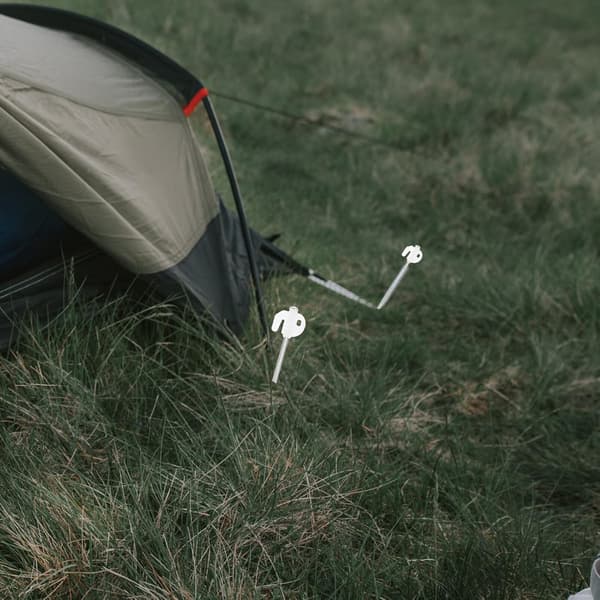 1 sett kraftige teltplugger for camping, strand og plen, bærbare