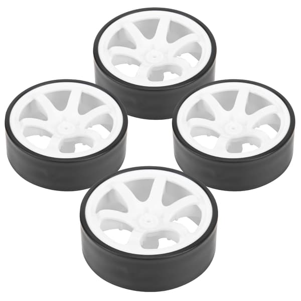 RC Driftbil Hjul Fälgar med Gummidäck 4st Vit