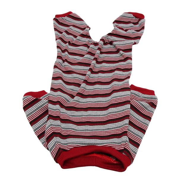Dog Pajamas Soft Stretchable Machine Washable 4-Legged Striped Puppy Pullover Sleepwear for Spring Home S