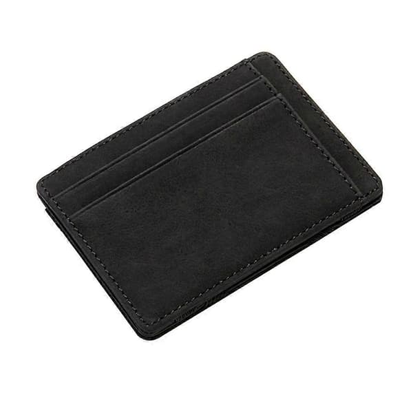 Black PU Wallet with Creative Design for Storage, Durable and Soft to the Touch