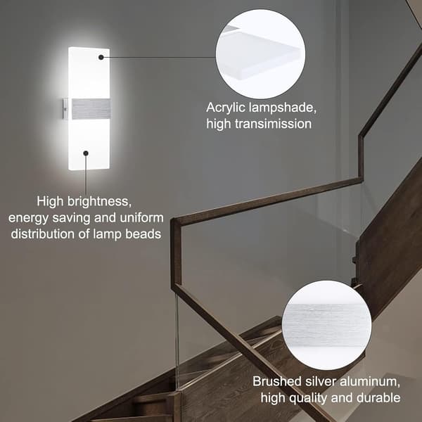 12W Vägglampa inomhus, modern LED-lampa för sovrum, hall, vardagsrum, trapphus