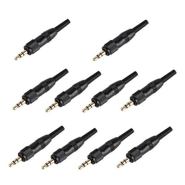 10 stk 3,5 mm Stereo Skruelåsende Lydstik til Audio2000S Mikrofon Ekstra Stikadapter
