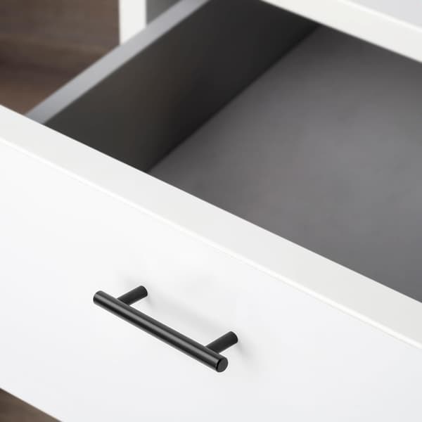 1 stk. møbelgreb, L150mm, 96mm hulafstand, 32mm højde, stål, malet sort