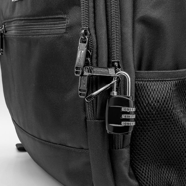 Kombination av hänglås Bagagelås med Legering Kroppssäkerhet Hänglås för resväskor Case Väska Kodlås (2st, Silver+svart)