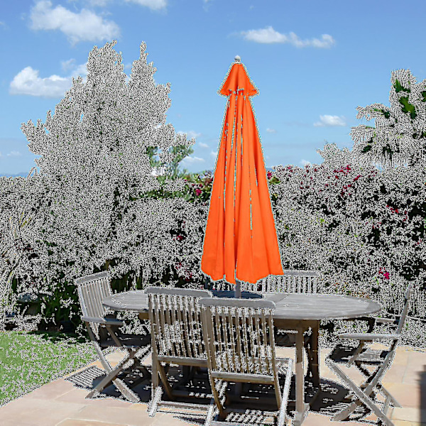3m Rund Haveparasol Udendørs Terrasse Solskærm 3m 6/8x Arm