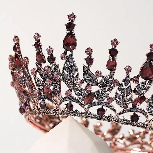 Kvinders Gotisk Dronningkrone Sort Tiara Krone Hovedbeklædning Fødselsdag Bryllup Pageant Halloween Hårtilbehør