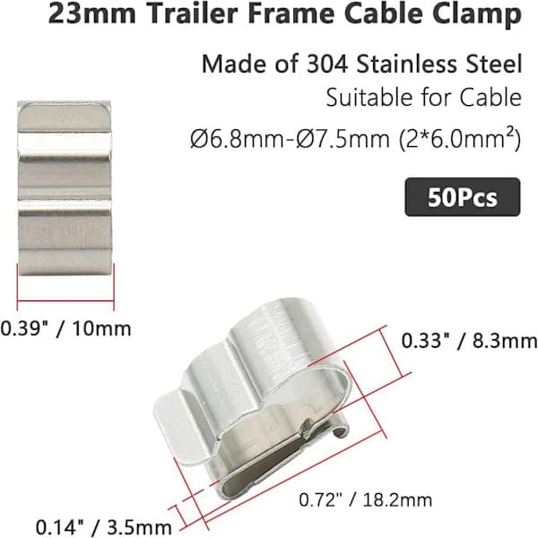 50 stk. trailerramme trådclips solpanel trådclips metal