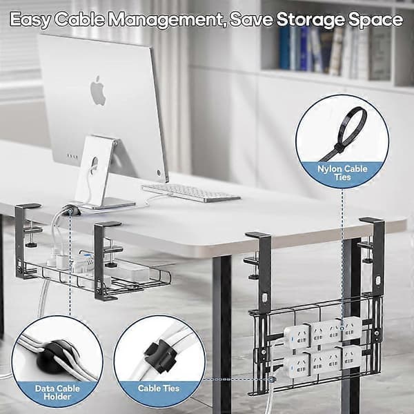 Cable Duct for Desk, Cable Organizer with Clamp