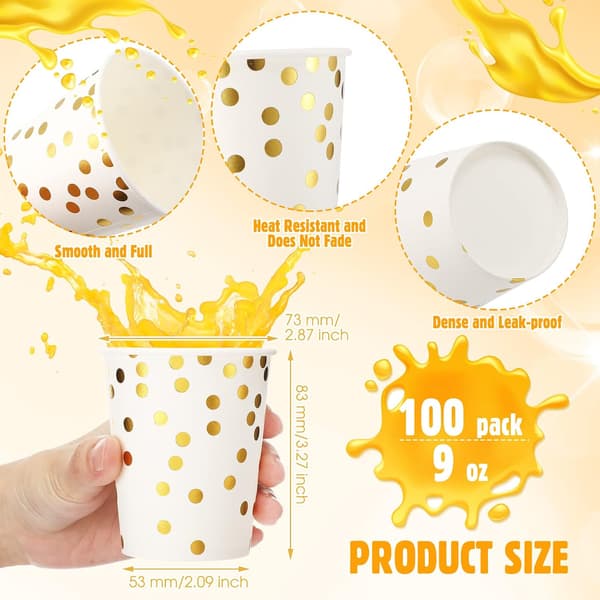 100 stk. hvit og gull til bryllupsfest White and Gold