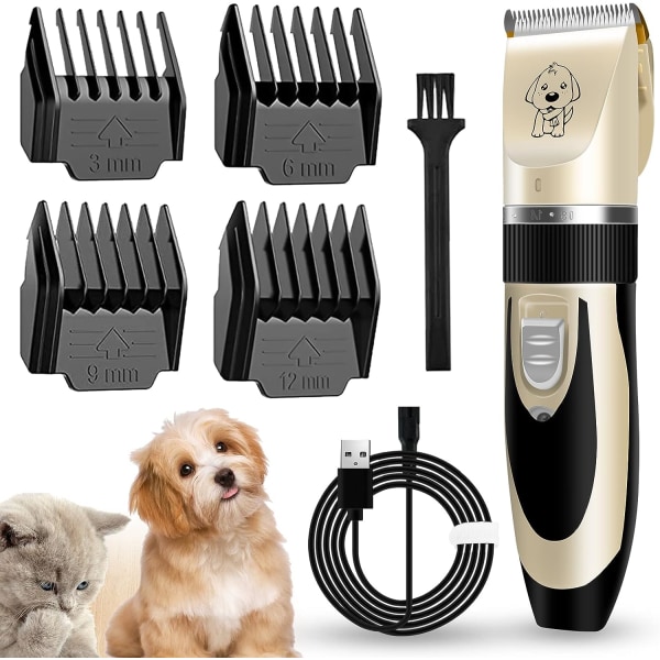 Professional Dog Clipper Dog Hair Trimmer Thick Long Hair Electric Pet Clipper Cordless Rechargeable Dog Grooming Kit Shaver for Dogs Cat Pets