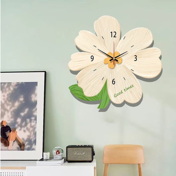 Väggklocka Dekorativ LED Hängande Klocka Modern Blommig Hängande Klocka Lämplig för Vardagsrum Sovrum Studierum Kontor 30x30cm