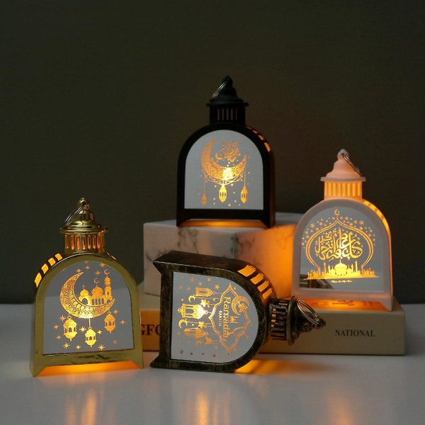 WhiteMubarak Lanterne Mubarak 2023 Ornament Al-adha Ornament Lampe Hvid