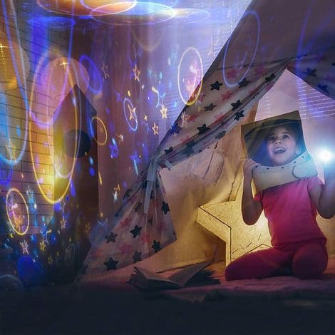 Remote Control LED Night Light Projector, 360° Rotation, 6 Light Projection Modes, 8 Music Options, Suitable for Children, Festivals, and Parties